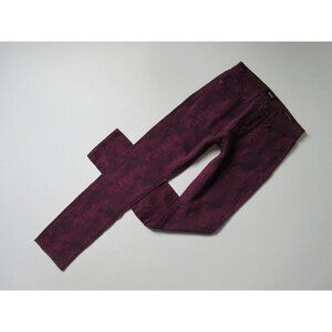 NWT BDG High Rise Cigarette Ankle in Beet Red Snakeskin Python Stretch Jeans 25